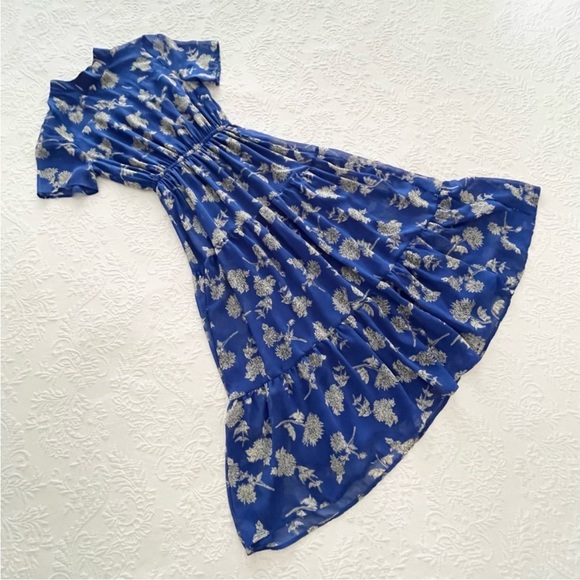 NWOT Lulus Floral Dressed Up Royal Blue Floral Print Midi Dress XSmall - Picture 3 of 9